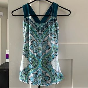 Prana Blue Green Design Tank Top Size XS
